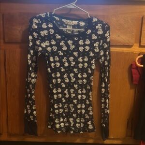 Navy Long Sleeve Top with Elephant Print